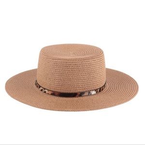 PANAMA BRIM HAT W/ Leopard strap!!